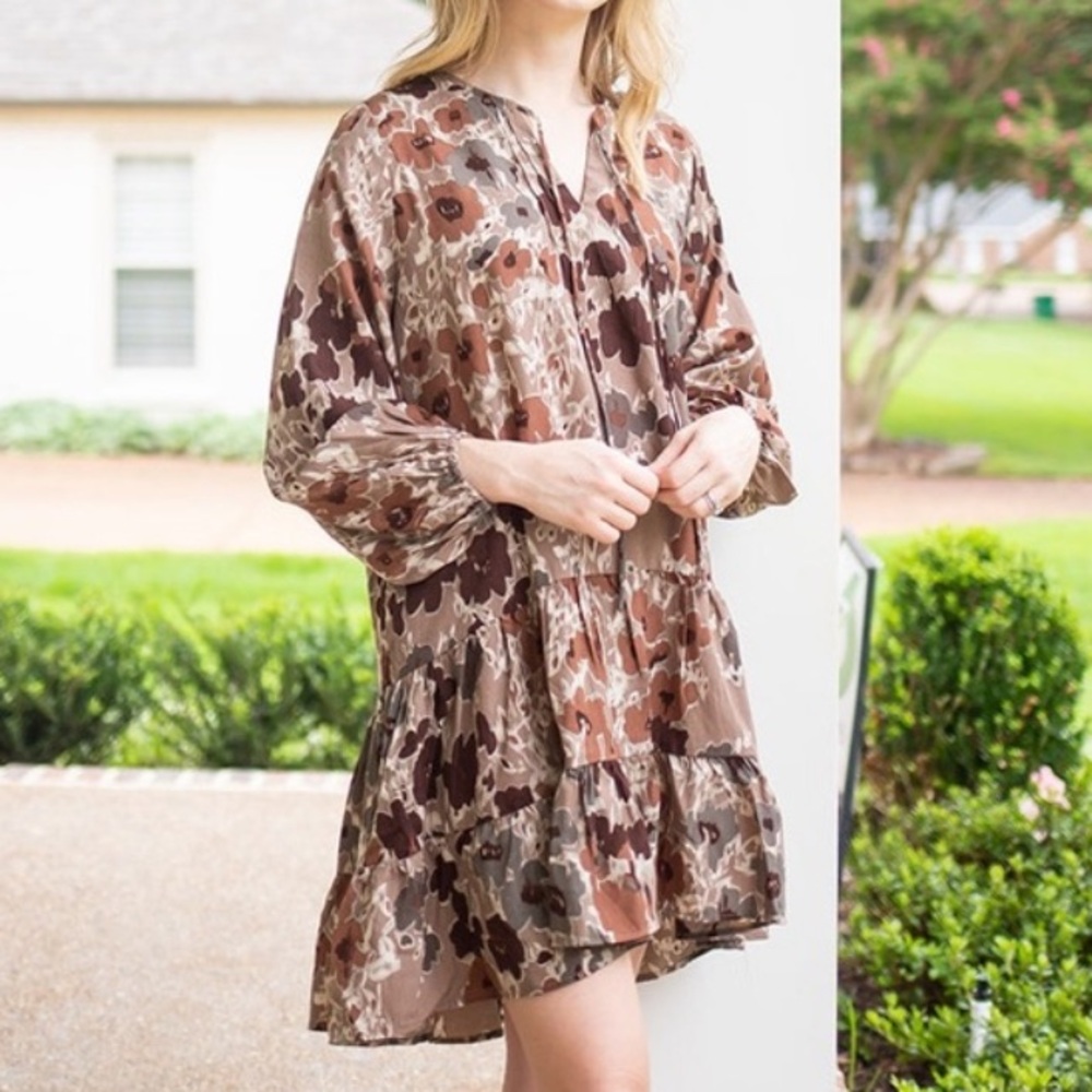 Grade & Gather Floral Tiered Dress Side Small